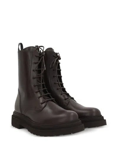 Brunello Cucinelli Lace-up Leather Platform Boots