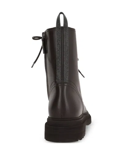 Brunello Cucinelli Lace-up Leather Platform Boots