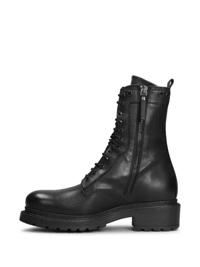 Metisse Leather Combat Boots In Multi