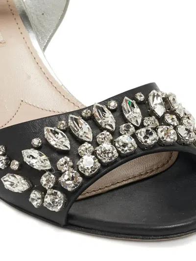 Pre-owned Miu Miu 2024 70mm Crystal-embellished Sandals