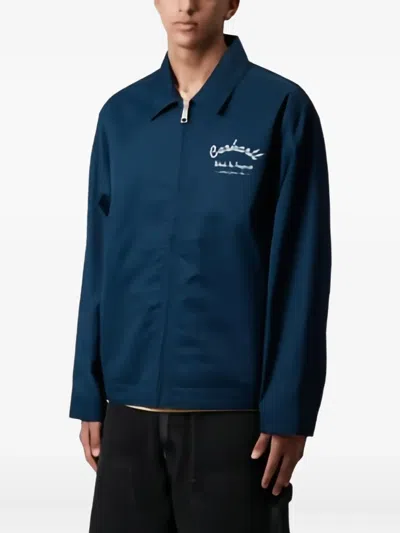 Carhartt Script-logo Work Jacket In Blue