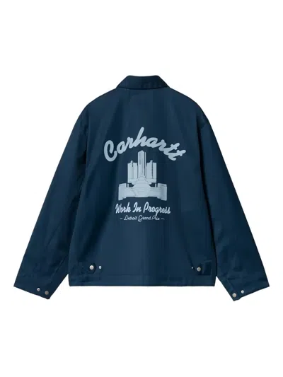 Carhartt Script-logo Work Jacket In Blue