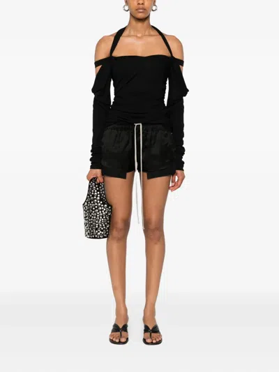 Rick Owens R Owens Fog Elstic Waist Under Lay Boxer Shorts Black In Black