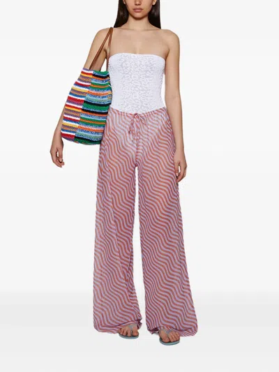 Bondeye Riley Wave-print Drawstring Trousers In Multi