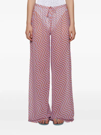 Bondeye Riley Wave-print Drawstring Trousers In Multi