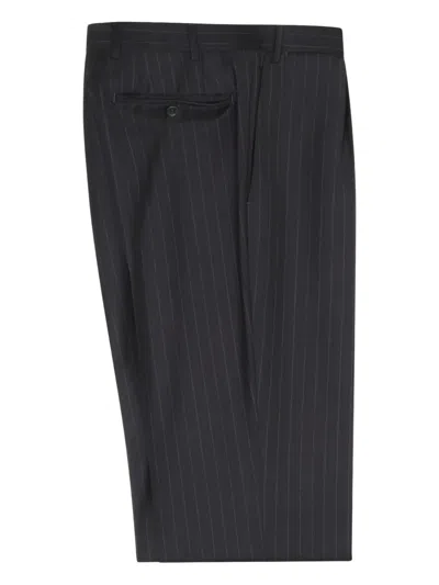 Canali Pinstripe Wool Suit In Black