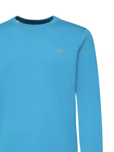 Sun68 Embroidered-logo Sweater In Blue