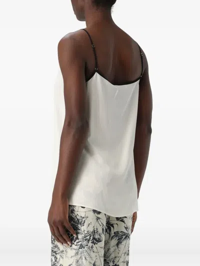 Simona Corsellini V-neck Side-piping Top In White