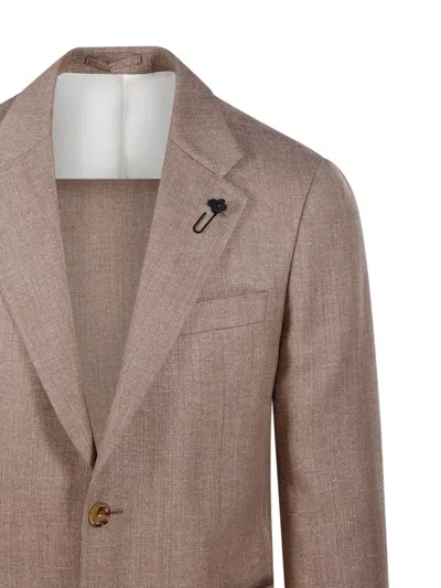 Lardini Tailored Jacket Featuring Front Pockets In Brown