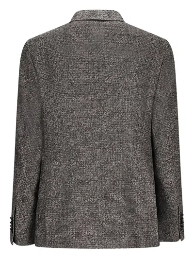 Tagliatore Textured Two-button Jacket In Gray
