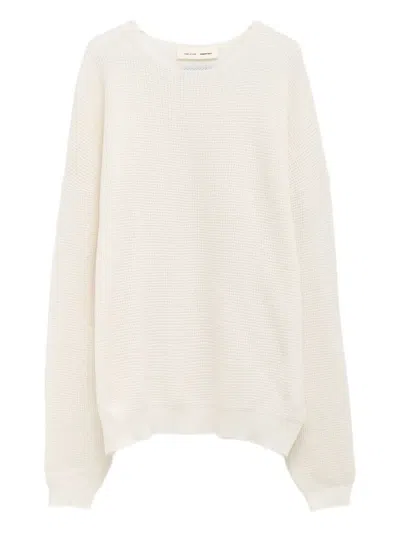 Essentials Waffle Crew-neck Sweater In White