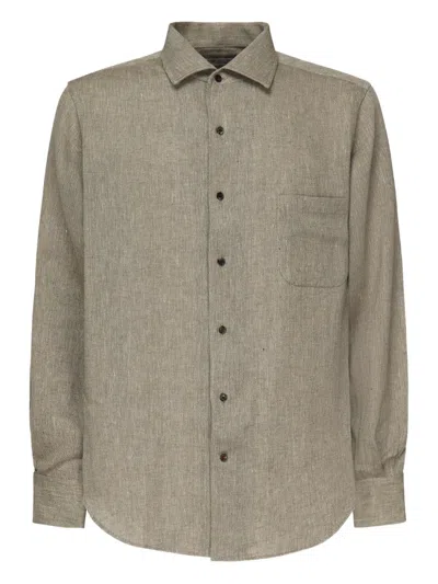 Loro Piana Long-sleeves Flax Shirt In Gray