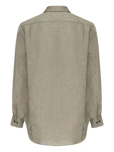 Loro Piana Long-sleeves Flax Shirt In Gray