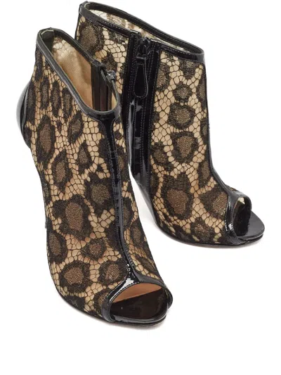 Pre-owned Alexander Mcqueen 120mm Lace Ankle Boots