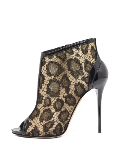 Pre-owned Alexander Mcqueen 120mm Lace Ankle Boots