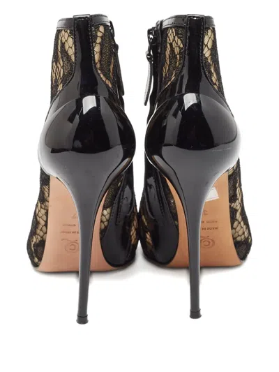 Pre-owned Alexander Mcqueen 120mm Lace Ankle Boots