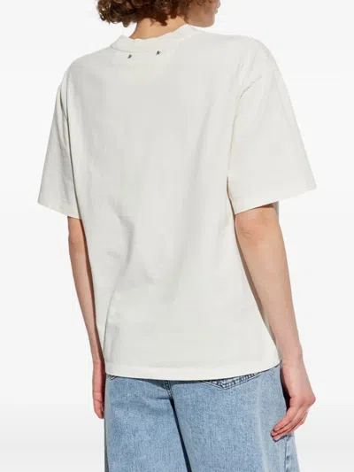 Golden Goose Deluxe Brand Rose Printed Crewneck T-shirt In White