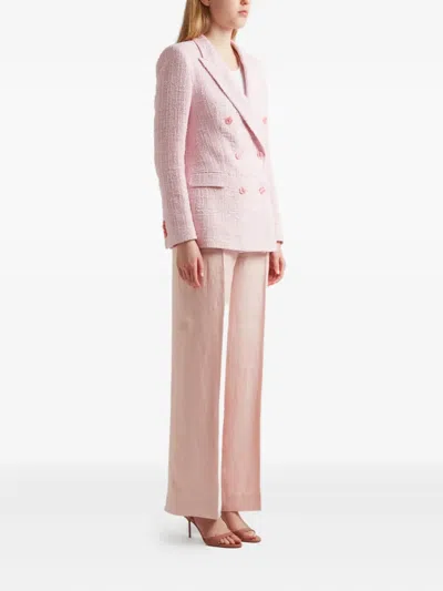 Tagliatore Tweed Double-breasted Jacket In Pink