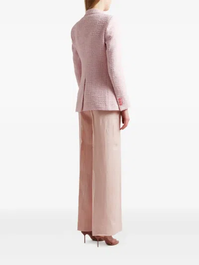 Tagliatore Tweed Double-breasted Jacket In Pink