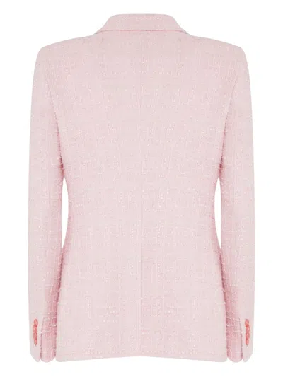 Tagliatore Tweed Double-breasted Jacket In Pink