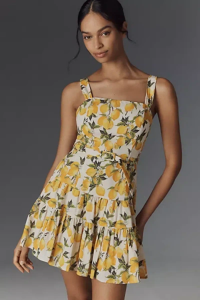 En Saison Blanca Sleeveless Belted Tiered Mini Dress