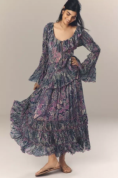 By Anthropologie Ruffled Sheer Petticoat Maxi Skirt