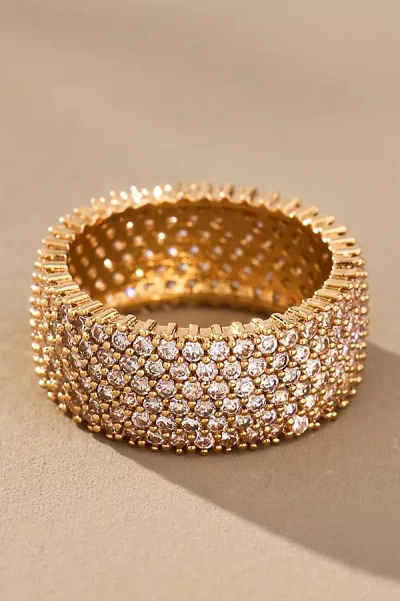 Ettika Crystal Thick Band Ring In Gold