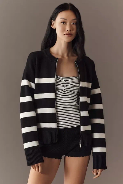 English Factory Crew-neck Zip-up Sweater Jacket In Multi