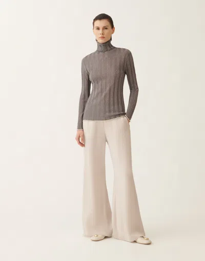 Fabiana Filippi Relaxed Wide Leg Trousers For Everyday Wear In Neutral