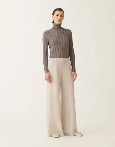 Fabiana Filippi Relaxed Wide Leg Trousers For Everyday Wear In Neutral