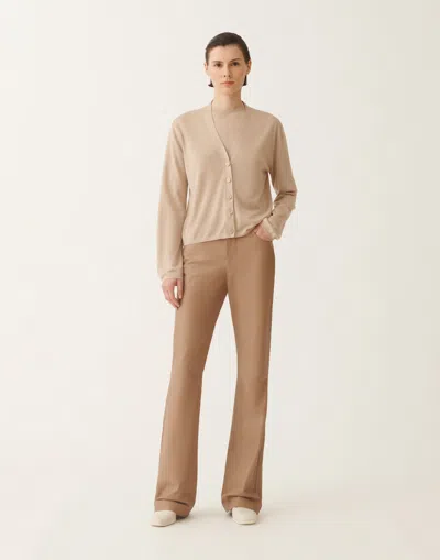 Fabiana Filippi Knitwear V-neckline Long Sleeves Ribbed Hem In Pink
