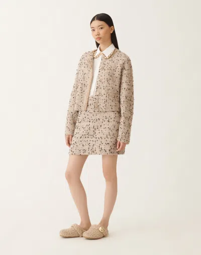 Fabiana Filippi Tweed Gold-button Jacket In Neutral