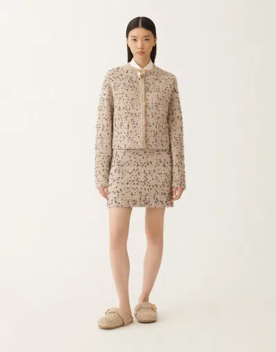 Fabiana Filippi Tweed Gold-button Jacket In Neutral