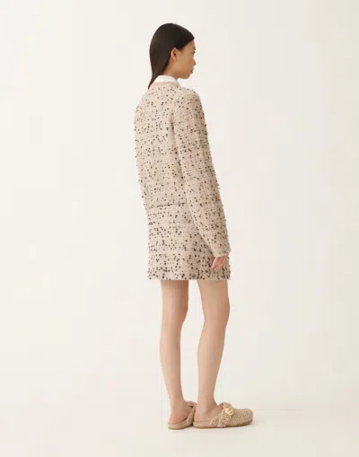 Fabiana Filippi Tweed Gold-button Jacket In Neutral