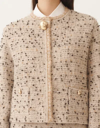 Fabiana Filippi Tweed Gold-button Jacket In Neutral
