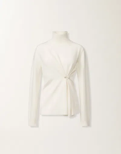 Fabiana Filippi High-neck Twisted-front Sweater In White