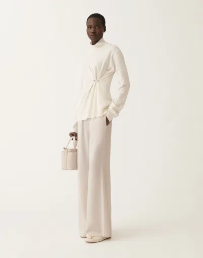 Fabiana Filippi High-neck Twisted-front Sweater In White