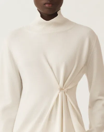 Fabiana Filippi High-neck Twisted-front Sweater In White