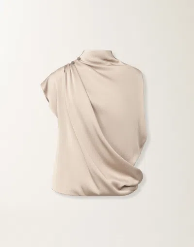 Fabiana Filippi Envers Satin Top In Neutral