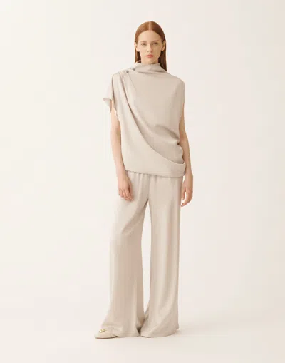 Fabiana Filippi Envers Satin Top In Neutral