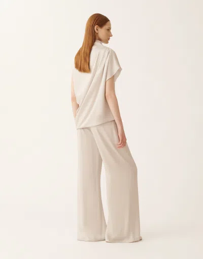 Fabiana Filippi Envers Satin Top In Neutral