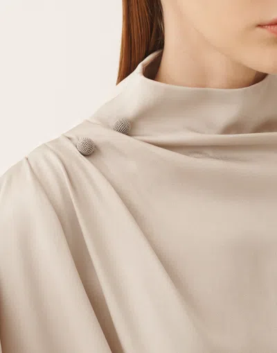 Fabiana Filippi Envers Satin Top In Neutral