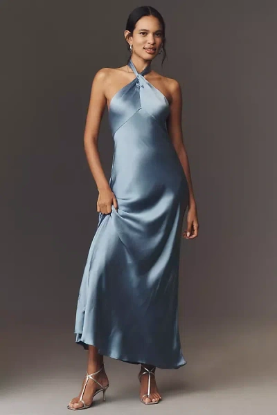 Bhldn Selma Halter-neck Satin Maxi Dress