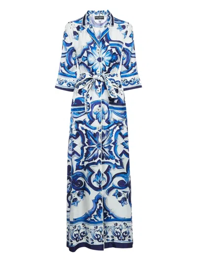 Pre-owned Dolce & Gabbana Printed Silk Dress