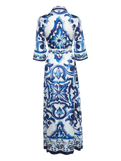 Pre-owned Dolce & Gabbana Printed Silk Dress