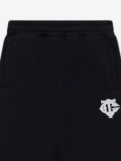 The Couture Club Kids Emblem Applique Joggers In Black