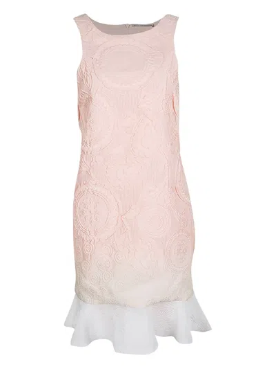 Pre-owned Ermanno Scervino Vintage Jacquard Ruffled Dress