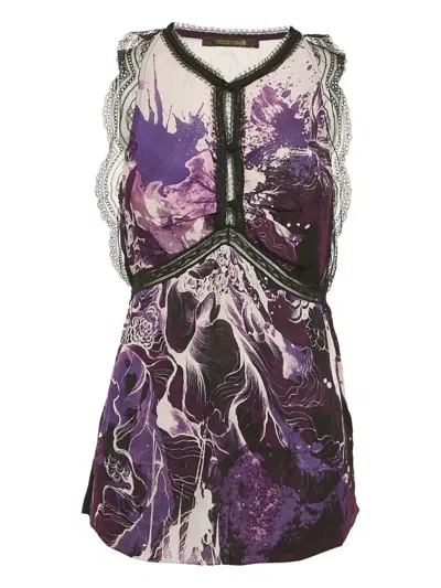 Pre-owned Roberto Cavalli Vintage 2023 Printed Silk Blouse