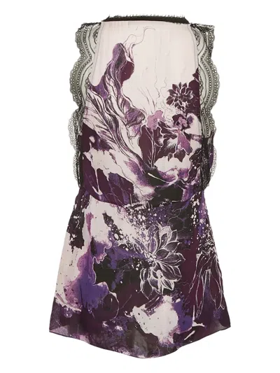 Pre-owned Roberto Cavalli Vintage 2023 Printed Silk Blouse