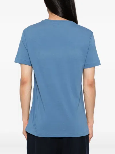 Polo Ralph Lauren Light Blue Cotton Short Sleeve T-shirt With Logo In Blue